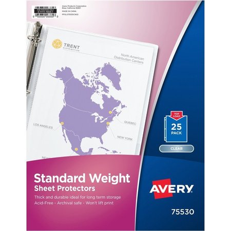 AVERY Protector, Sheet, Nonstck, Clr 25PK AVE75530